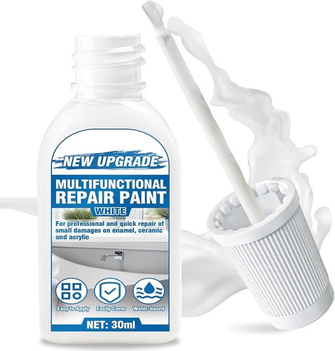 White enamel touch paint - up,