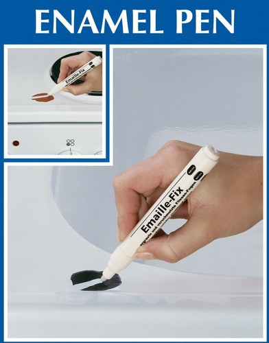 White enamel pen chip - enamel,