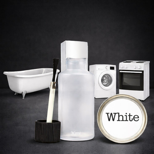 White enamel touch - enamel, paint