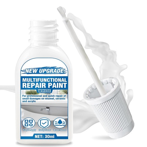 White enamel touch paint - up,